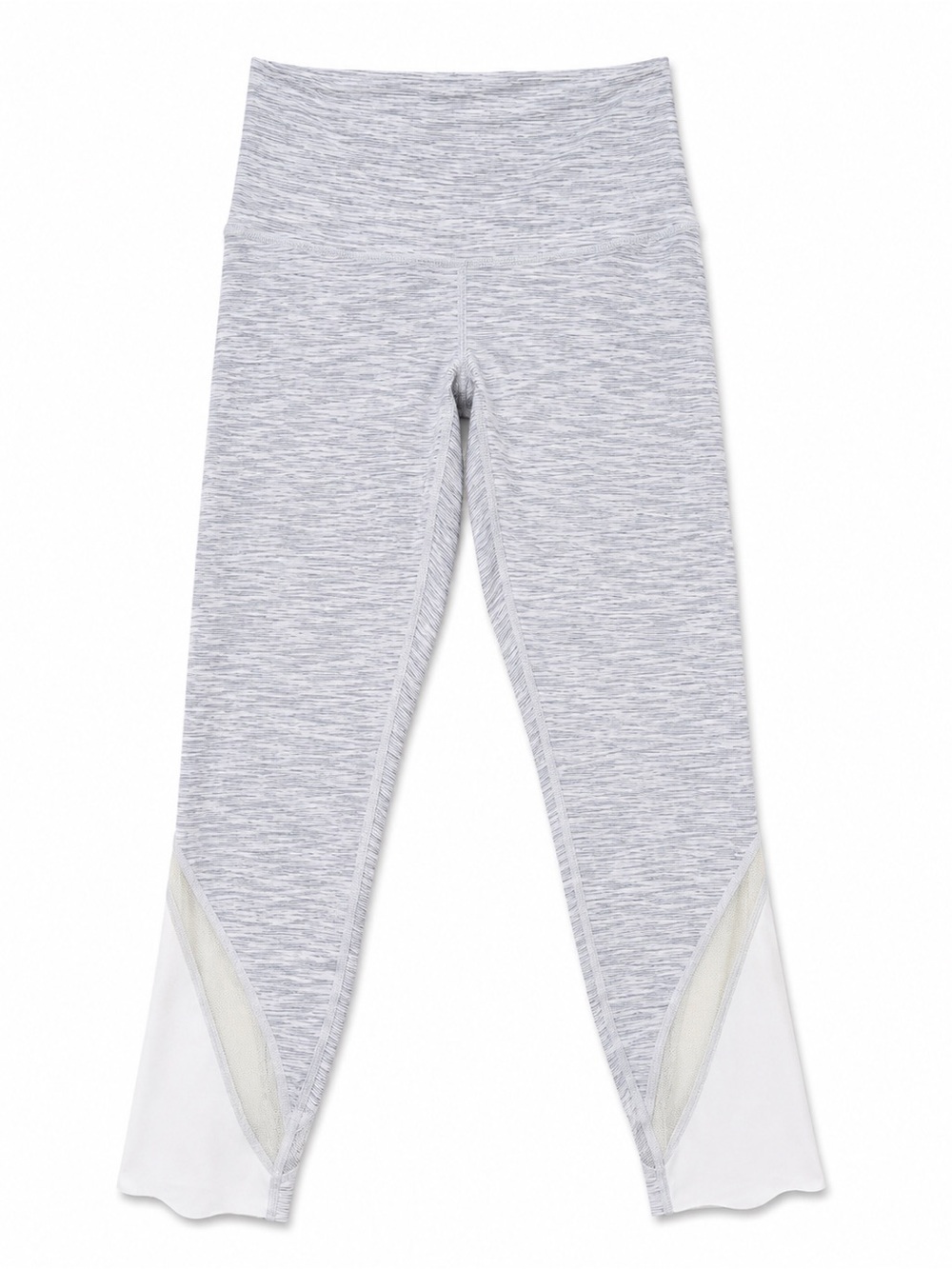 lululemon athletica Heather Gray Leggings with White Mesh Panels
